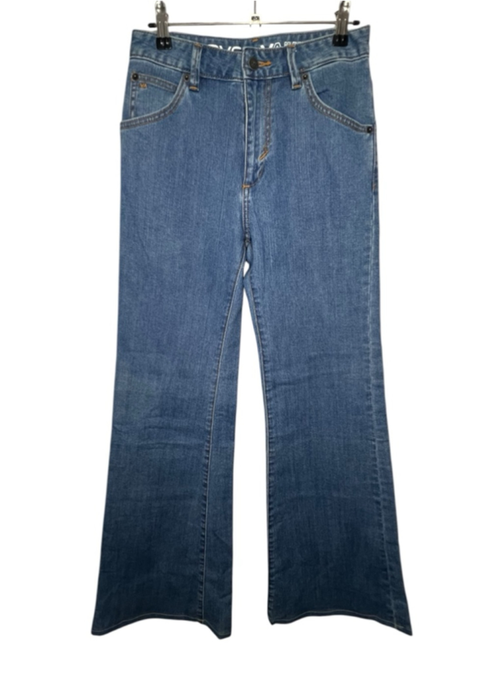 RVCA Light Wash High Rise Wide Leg Flare Denim Jeans